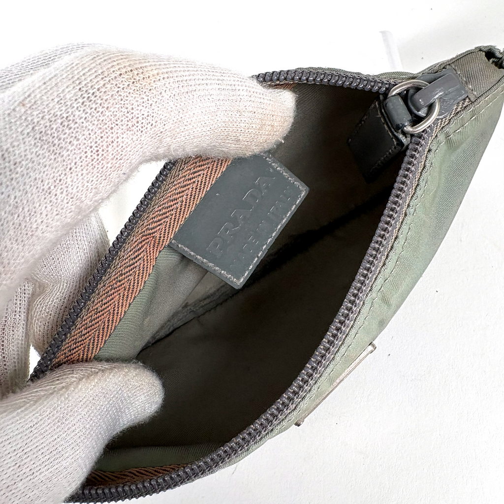 Prada Nylon Toilet Pouch Sage Green