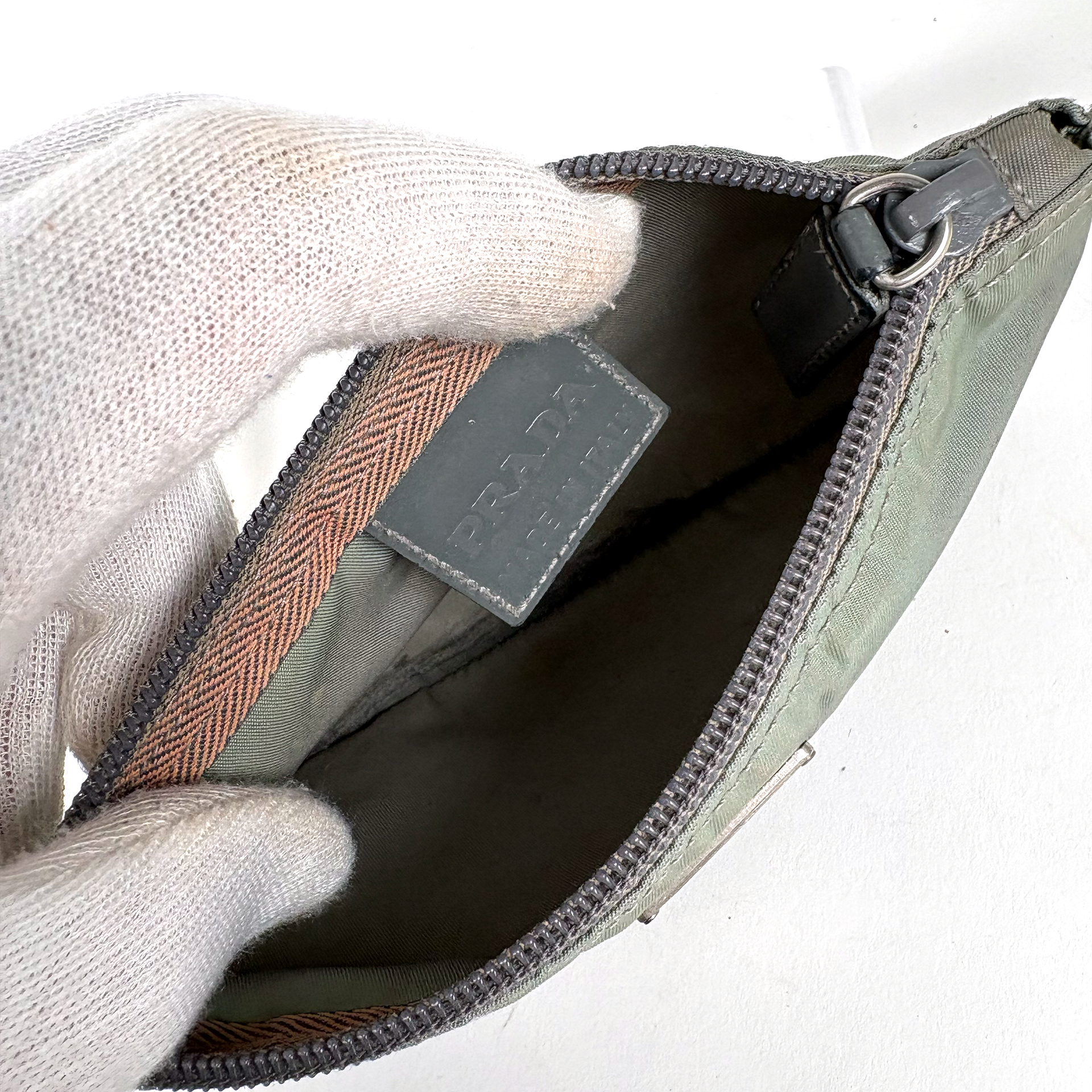 Prada Nylon Toilet Pouch Sage Green
