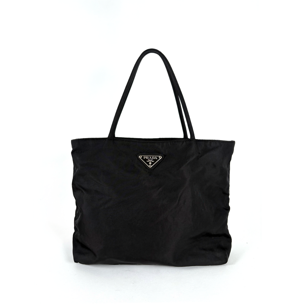 Prada Tessuto Nylon Shoulder Tote Bag Black