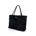 Prada Tessuto Nylon Shoulder Tote Bag Black