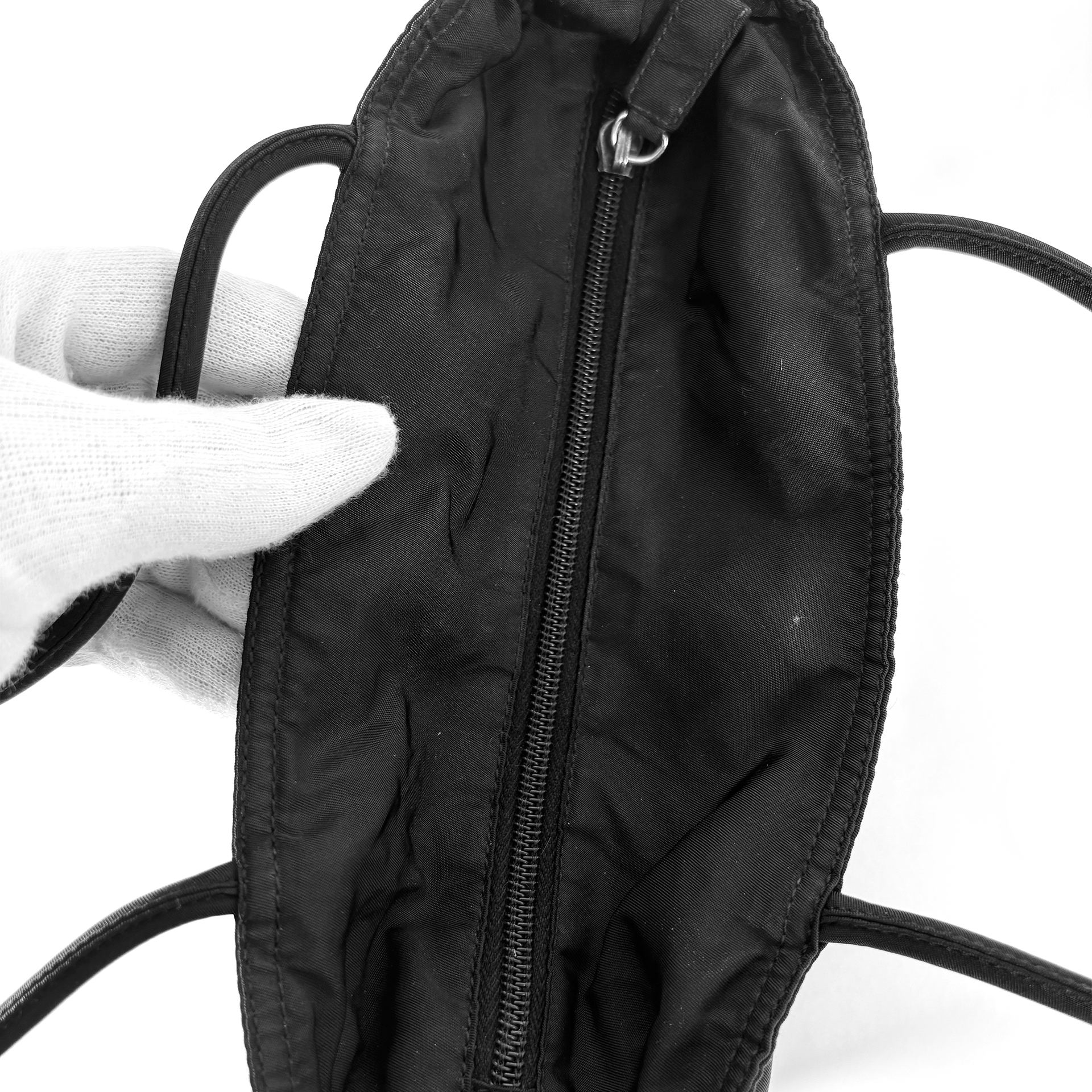 Prada Tessuto Nylon Shoulder Tote Bag Black