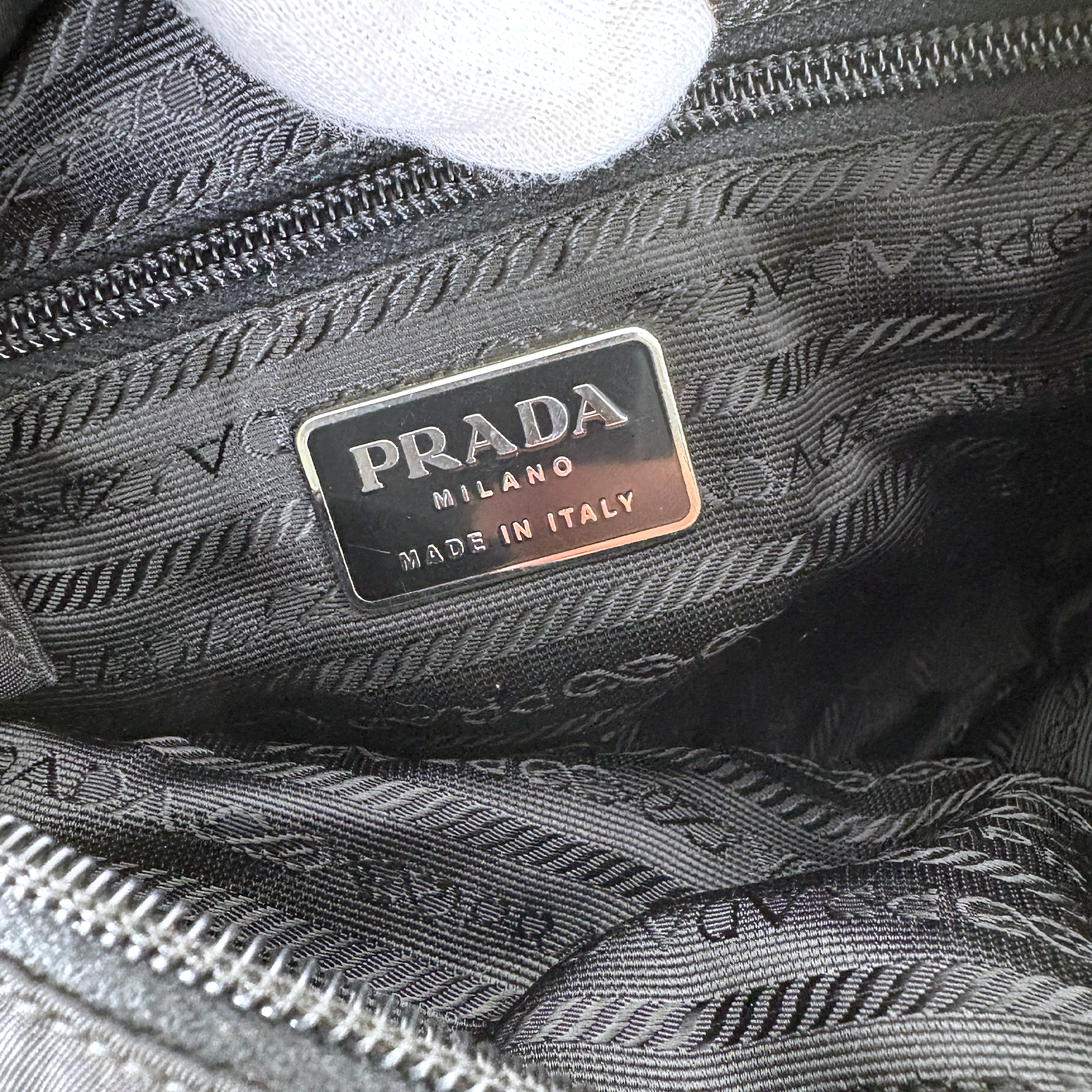 Prada Tessuto Nylon Shoulder Tote Bag Black