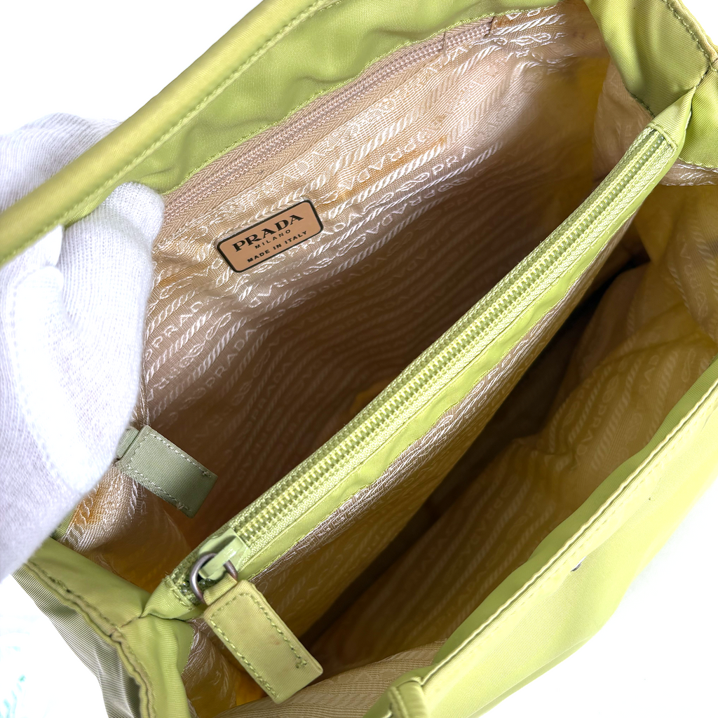 Prada Nylon Shoulder Bag Neon Green